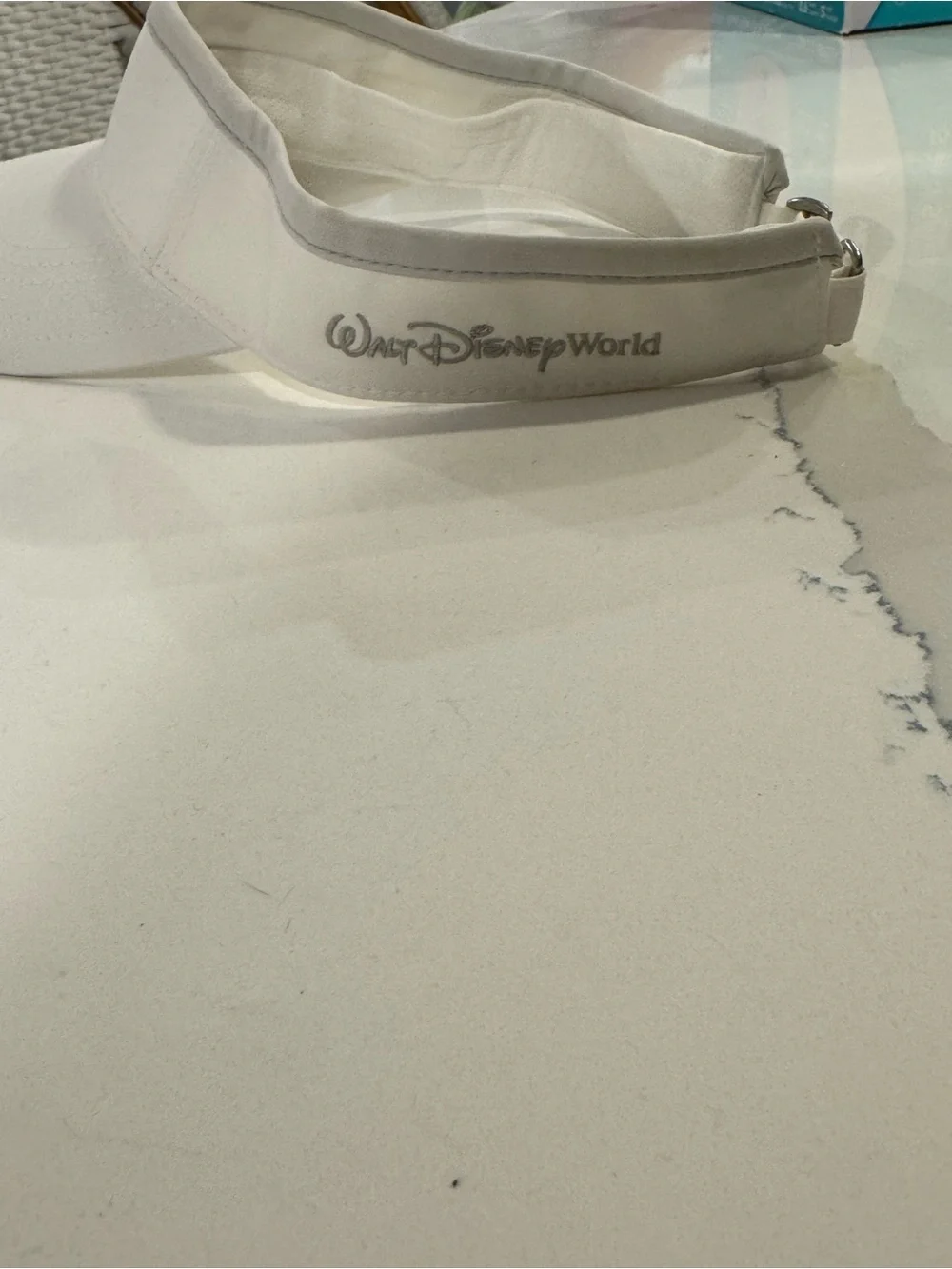 Disney White Visor with Silver Embroidered Minnie